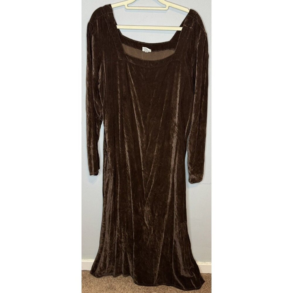 CP Shades Brown Velvet Maxi Dress